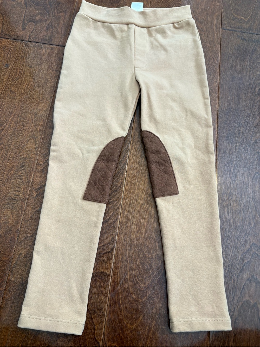 The Beaufort Bonnet Company Kids Beige Leggings with Brown Knee Patches